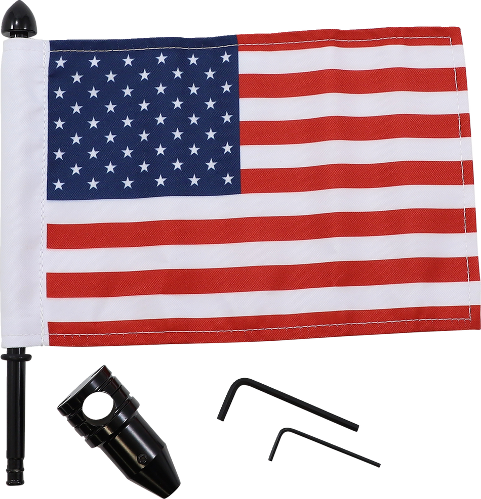 PRO PAD Luggage Rack Flag Mount - 5/8" Round - With 6" X 9" Flag BRFM-FXD5