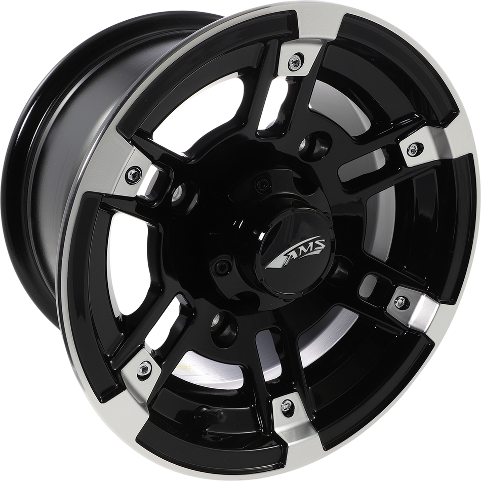 AMS Wheel - Roll'n 104 - Front/Rear - Machined Black - 12x7 - 4/156 - 4+3 2748-031AB