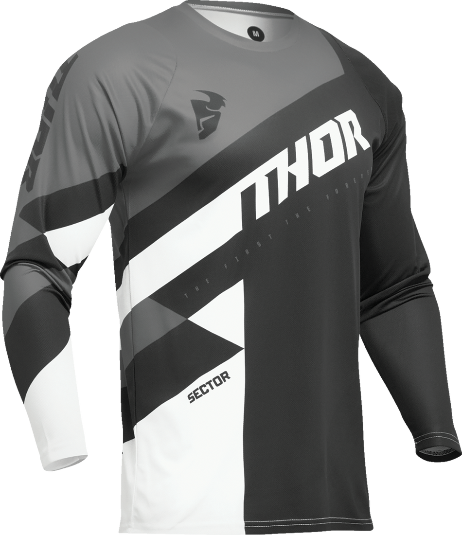 THOR Youth Sector Checker Jersey - Black/Gray - Small 2912-2408