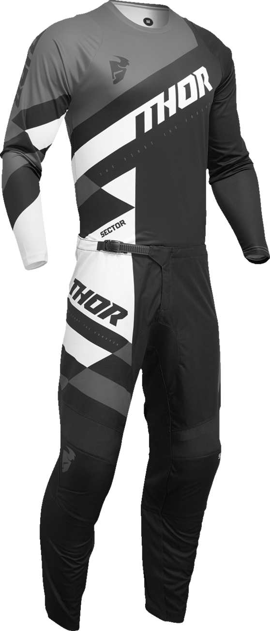 THOR Youth Sector Checker Jersey - Black/Gray - 2XS 2912-2406