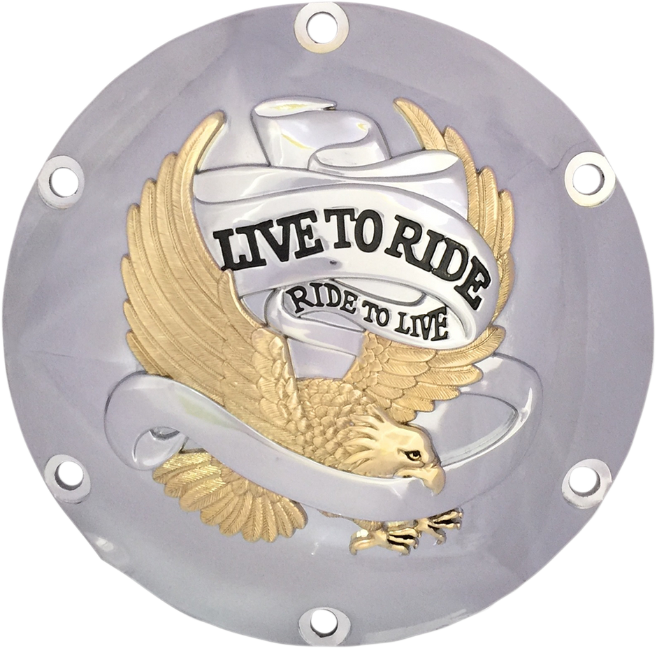 DRAG SPECIALTIES Live to Ride Derby Cover - 6-Hole - Gold 33-0067CGA