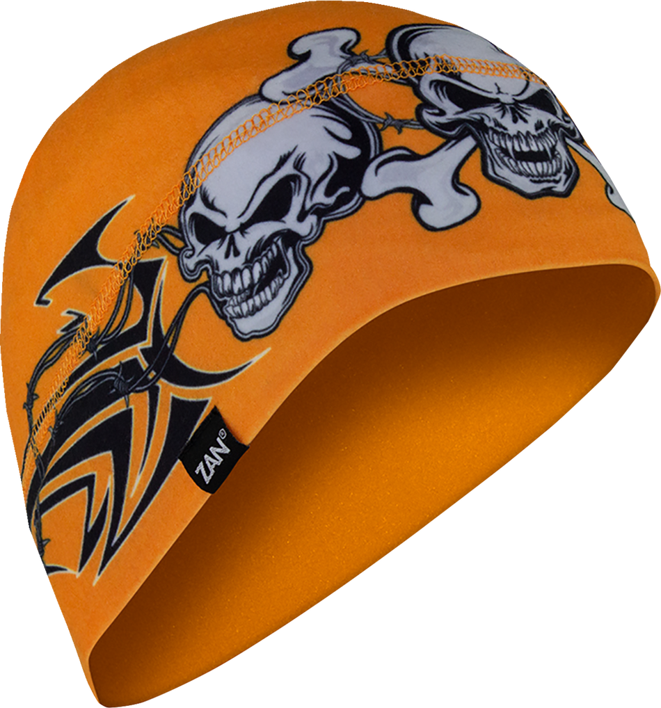 ZAN HEADGEAR SportFlex Beanie - Orange Tribal Skull WHLL669