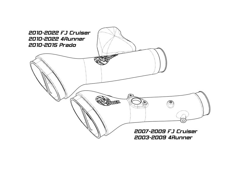 aFe Momentum GT Cold Air Intake System w/ Pro DRY S Filter Toyota FJ Cruiser 07-21 V6-4.0L 50-70095D