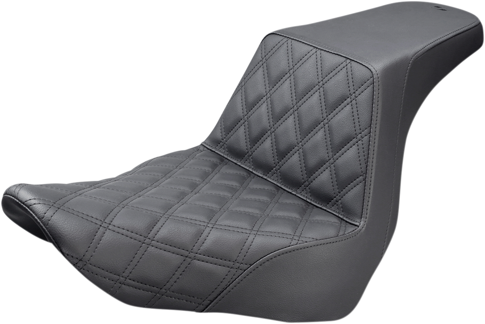 SADDLEMEN Step-Up Seat - Front Lattice Stitch - Black 818-29-172