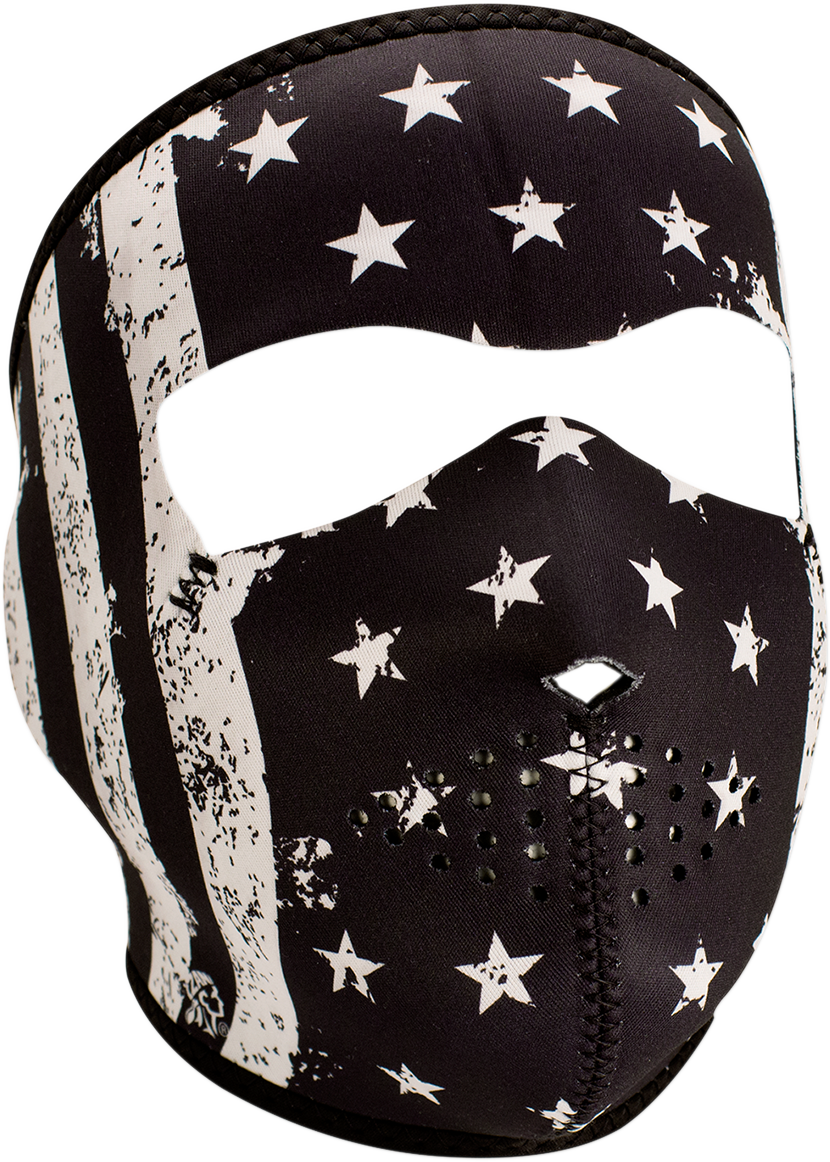 ZAN HEADGEAR Full-Face Mask - Black/White Vintage Flag WNFM091