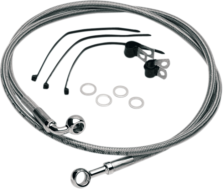 DRAG SPECIALTIES Brake Line - Front (Upper) - Stainless Steel FITS 99-05 FXDWG;18 FATBK 640115