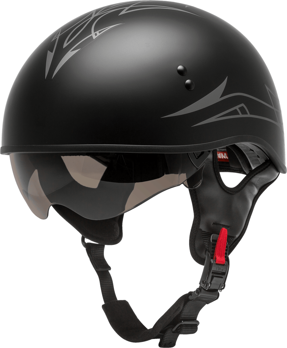 GMAX Hh-65 Half Helmet Pin Naked Matte Black/Dark Silver Xs H1652073
