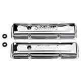 Edelbrock Valve Cover Signature Series Chevrolet 1959-1986 262-400 CI V8 Low Chrome 4449