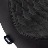 DRAG SPECIALTIES Predator III Seat - Double Diamond - Black w/ Black Stitching - FL/FX '18-'22 0802-1491