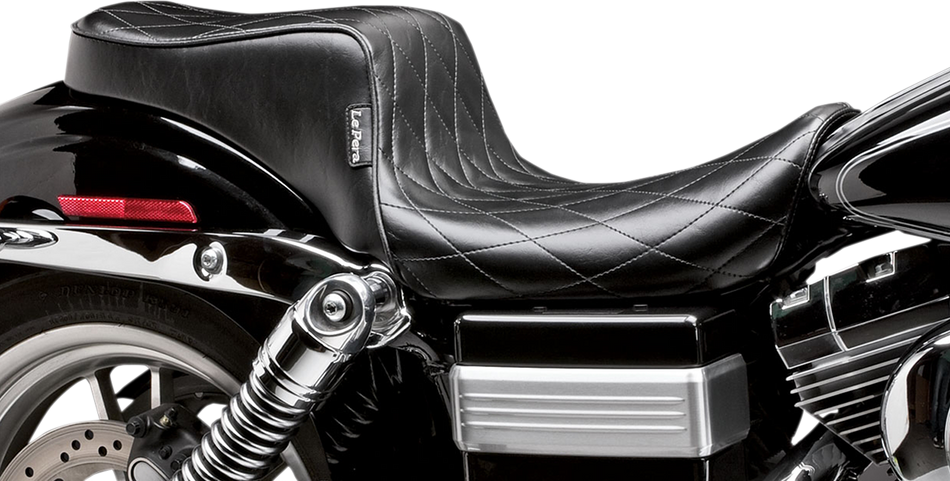 LE PERA Cherokee Seat - Diamond Pleated - Black - FXDWG '96-'03 LN-023DM