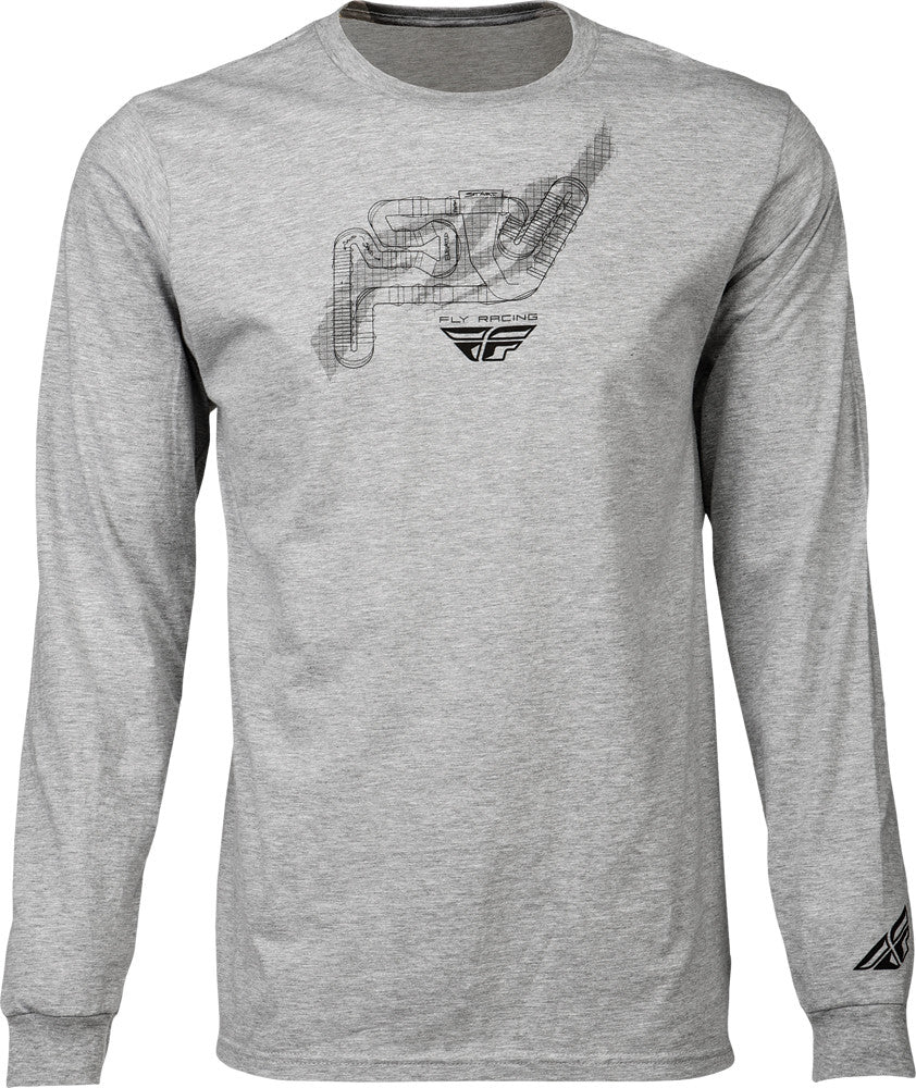 FLY RACING Track L/S Tee Heather 2x 352-41182X