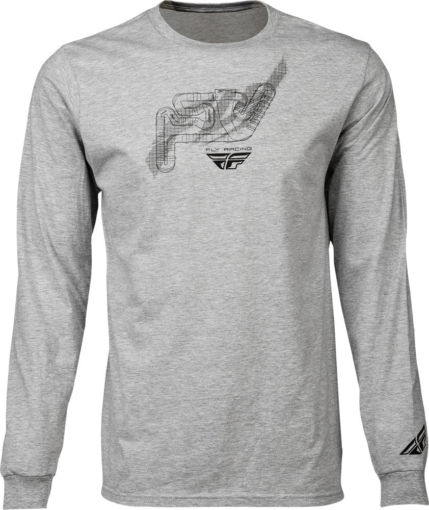 FLY RACING Track L/S Tee Heather S 352-4118S