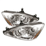 Spyder Honda Accord 03-07 Projector Headlights LED Halo Amber Reflctr LED Chrm PRO-YD-HA03-AM-C 5010643