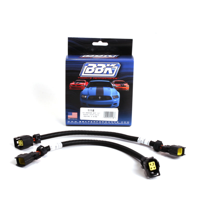 BBK 05-20 Dodge 4 Pin Square Style O2 Sensor Wire Harness Extensions 12 (pair) 1118