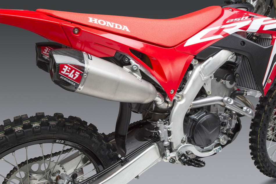 Yoshimura Crf250r 20-21 / Rx Rs-9t Stainless Slip-On Exhaust, W/ Dual Stainless Mufflers