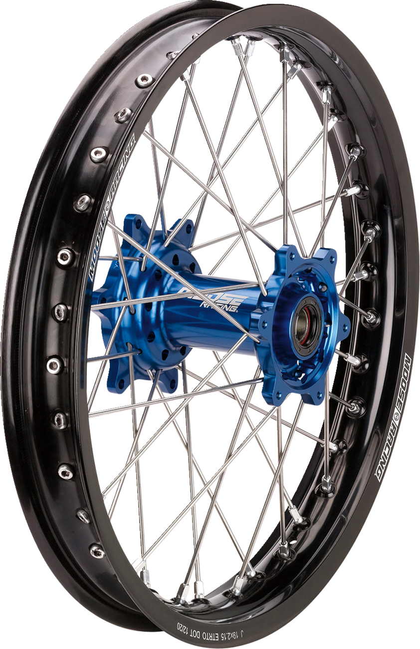 MOOSE RACING Wheel Assembly - SX-1 - Complete - Rear - Black Wheel/Blue Hub - 14x1.6 YR-16014-BKBU