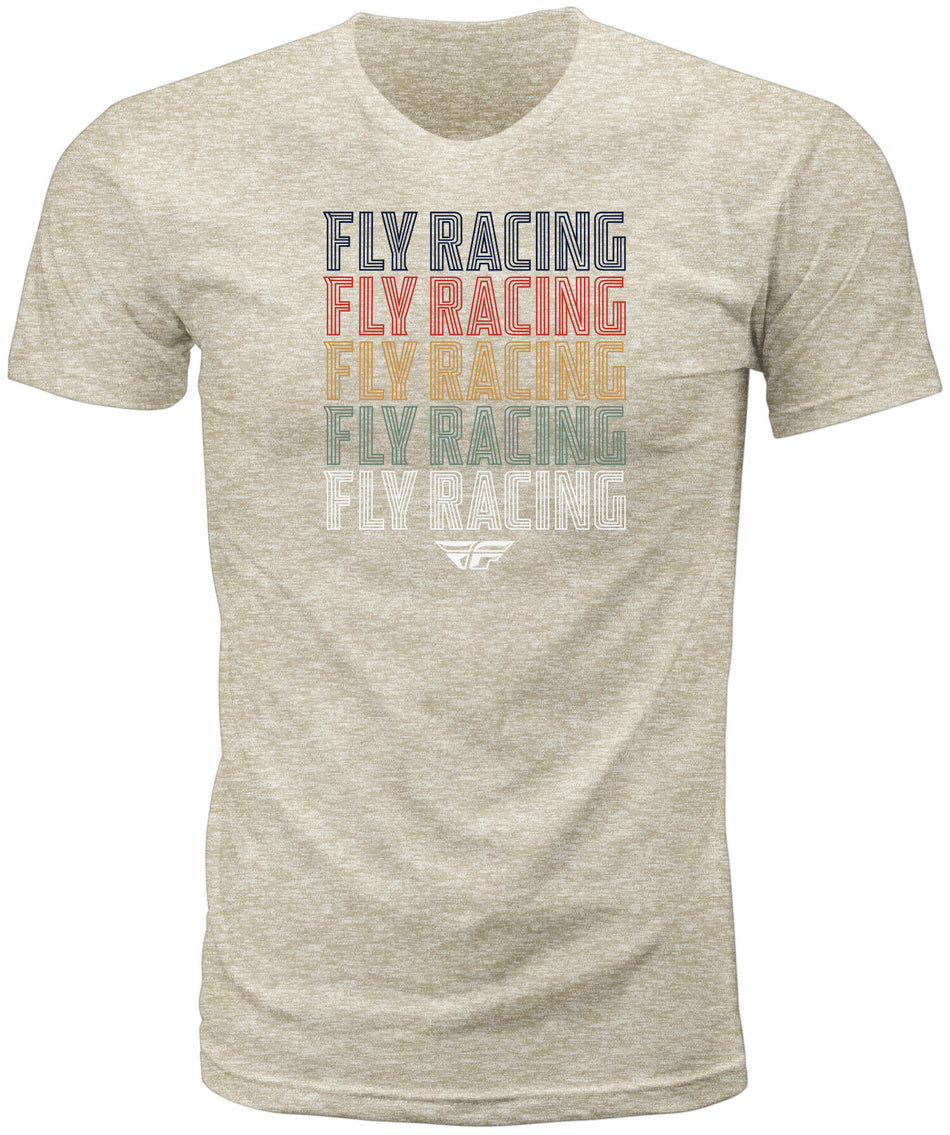 FLY RACING Fly Nostalgia Tee Cream Heather Lg 352-0645L