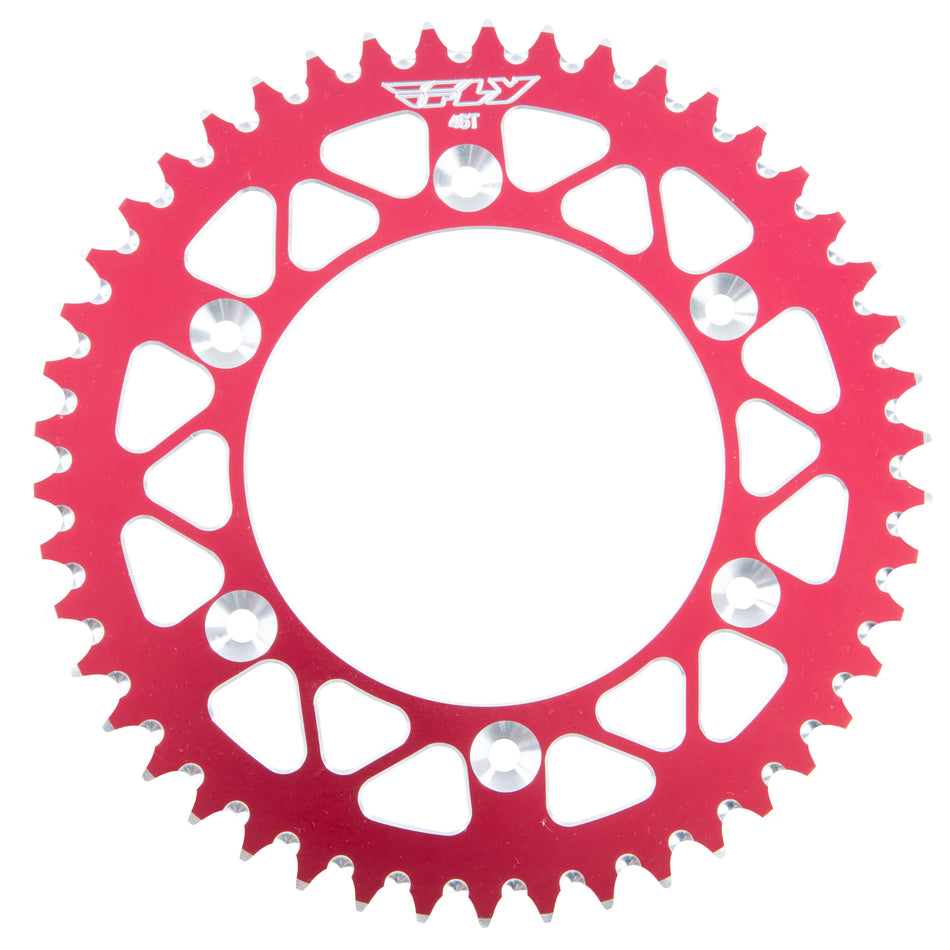 FLY RACING Rear Sprocket Aluminum 46t-520 Red Hon OLD 225-46 RED