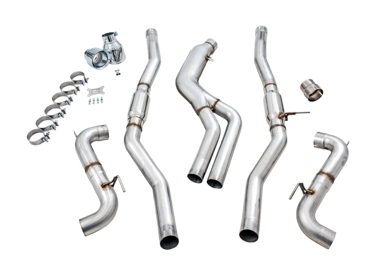 AWE Tuning 2020 Toyota Supra A90 Track Edition Exhaust - 5in Chrome Silver Tips 3015-32116