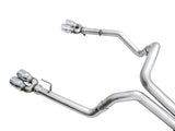 AWE Tuning 4th Gen GM 1500 6.2L 0FG Catback Split Rear Exit (w/ Bumper Cutouts) - Quad Chrome Tips 3015-42203