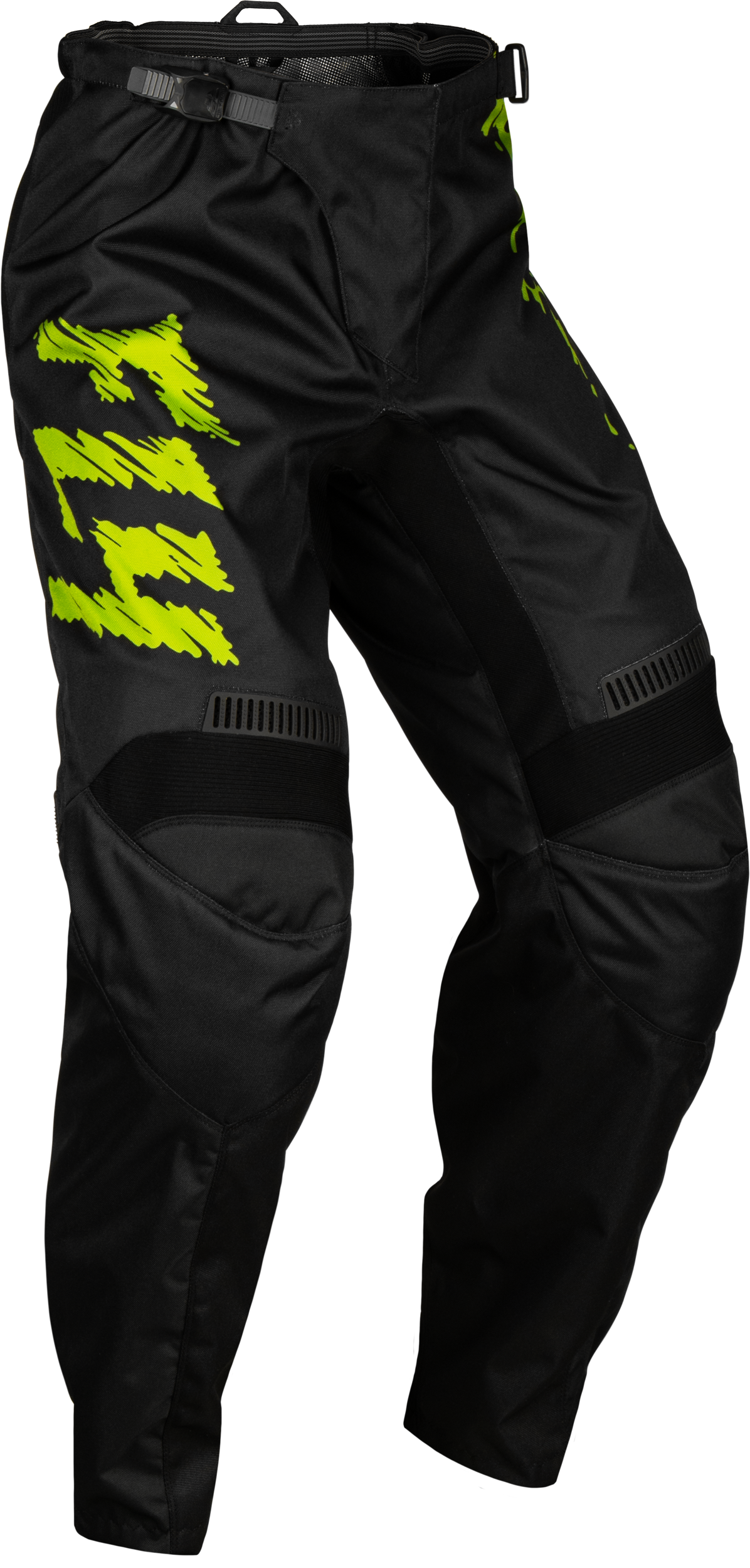 FLY RACING Youth F-16 Pants Black/Neon Green/Light Grey Sz 377-23424