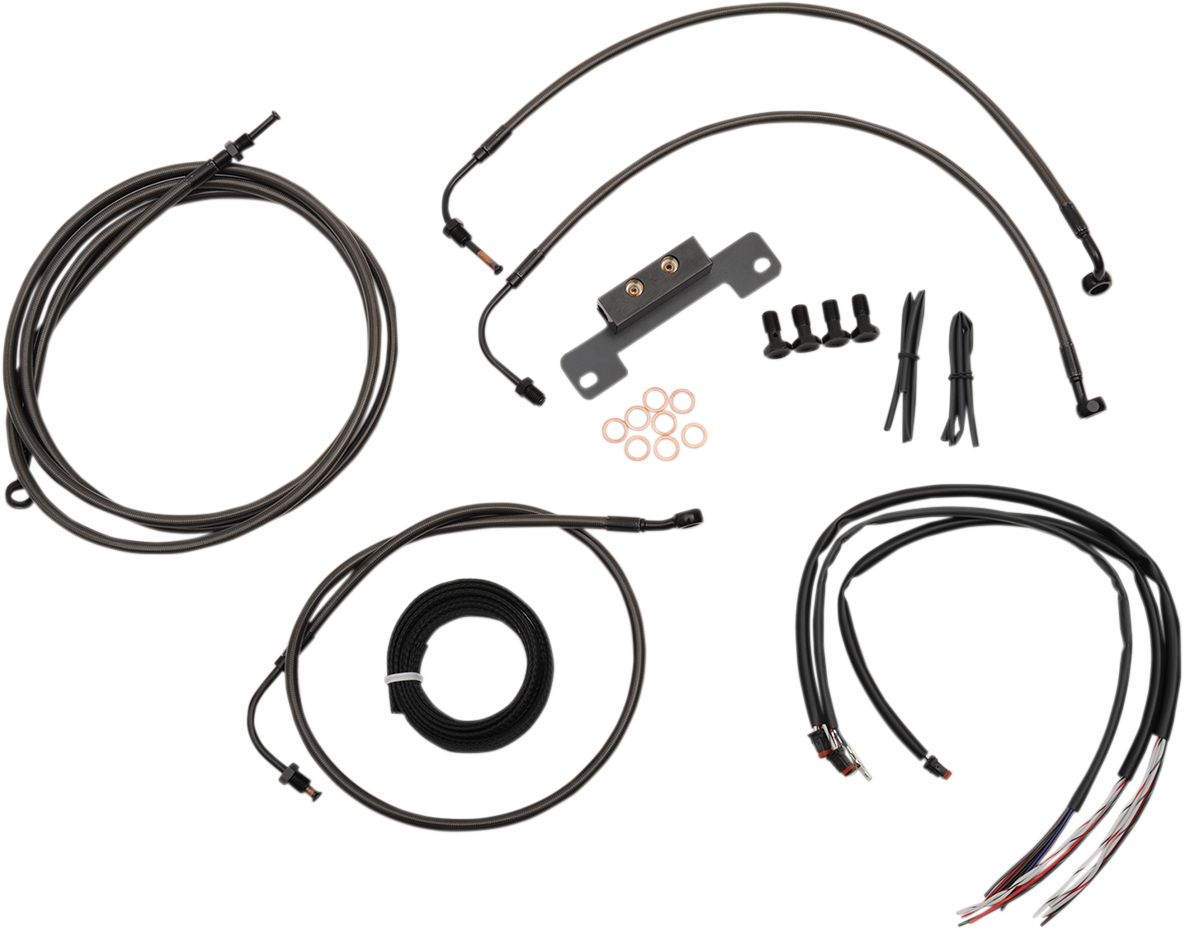 Kit de cables LA CHOPPERS - Manillar Ape Hanger de 15" - 17" - Medianoche LA-8012KT2B-16M 