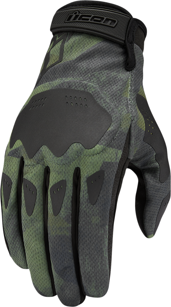 ICON Hooligan™ Battlescar Gloves - Green - Medium 3301-4124