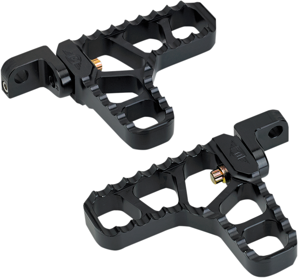 JOKER MACHINE Adjustable Serrated Footpegs - Black - XL 08-62-3B