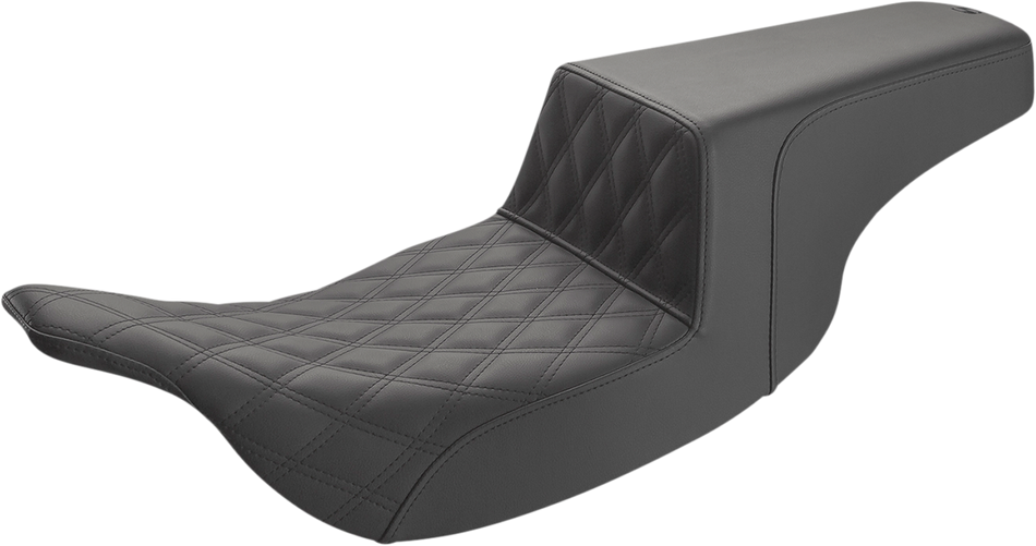 SADDLEMEN Step-Up Seat - Front Lattice Stitch - Black 897-07-172