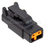 NAMZ Deutsch DTM 2-Position Plug w/2 Stamped Terminals & Wedgelock - Black (HD 74112-98BK) MDP-2B