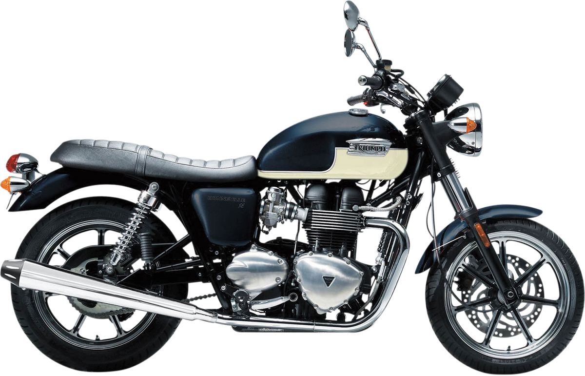 BASSANI XHAUST 3.5" Mufflers - Chrome/Black Triumph  Bonneville SE 2009-2016 7B37K