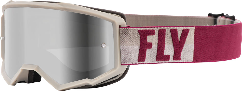 FLY RACING Zone Goggle Stone/Berry W/Silver Mir/Smoke Lens W/Post FLA-060