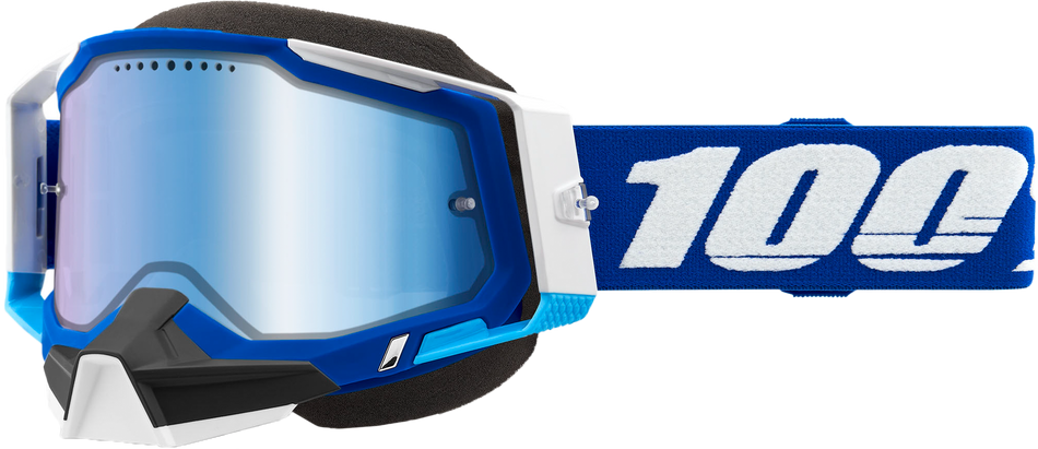 100% Racecraft 2 Snowmobile Goggle Blue Mirror Blue Lens 50012-00002