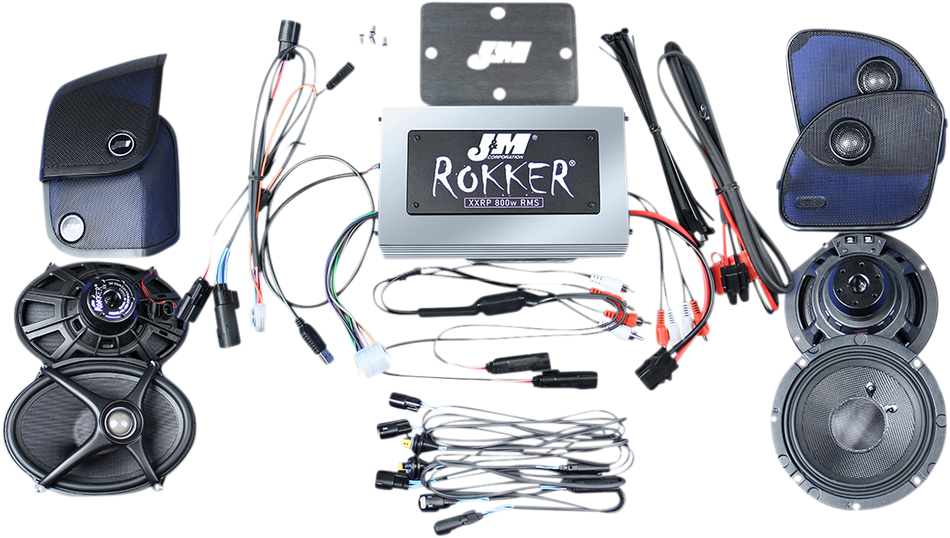 J & M 800w 4-Speaker/Amp Install Kit - '14-'20 FLTR XXRK800SP415RCS