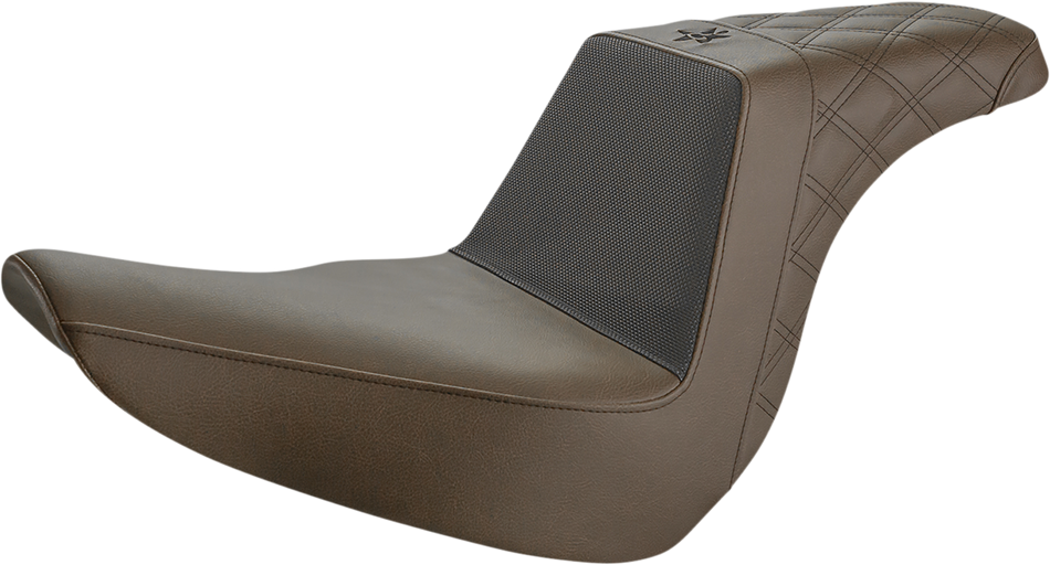 SADDLEMEN Unknown Industries Seat - Front Carbon Fiber/Black Gripper Lumbar/Rear Lattice - FL/FX '18-'23 UN18-29-173BR