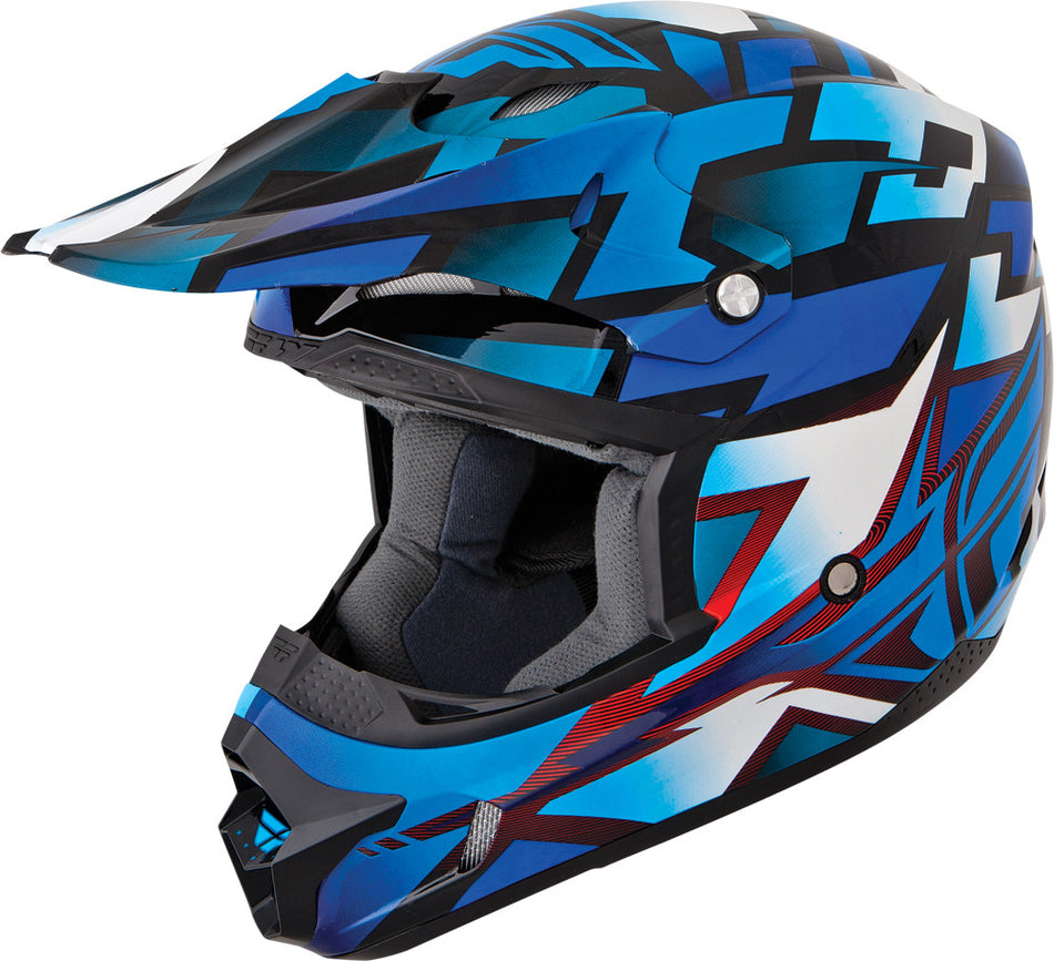 FLY RACING Kinetic Block Out Helmet Blue/Black Yl 73-3353YL