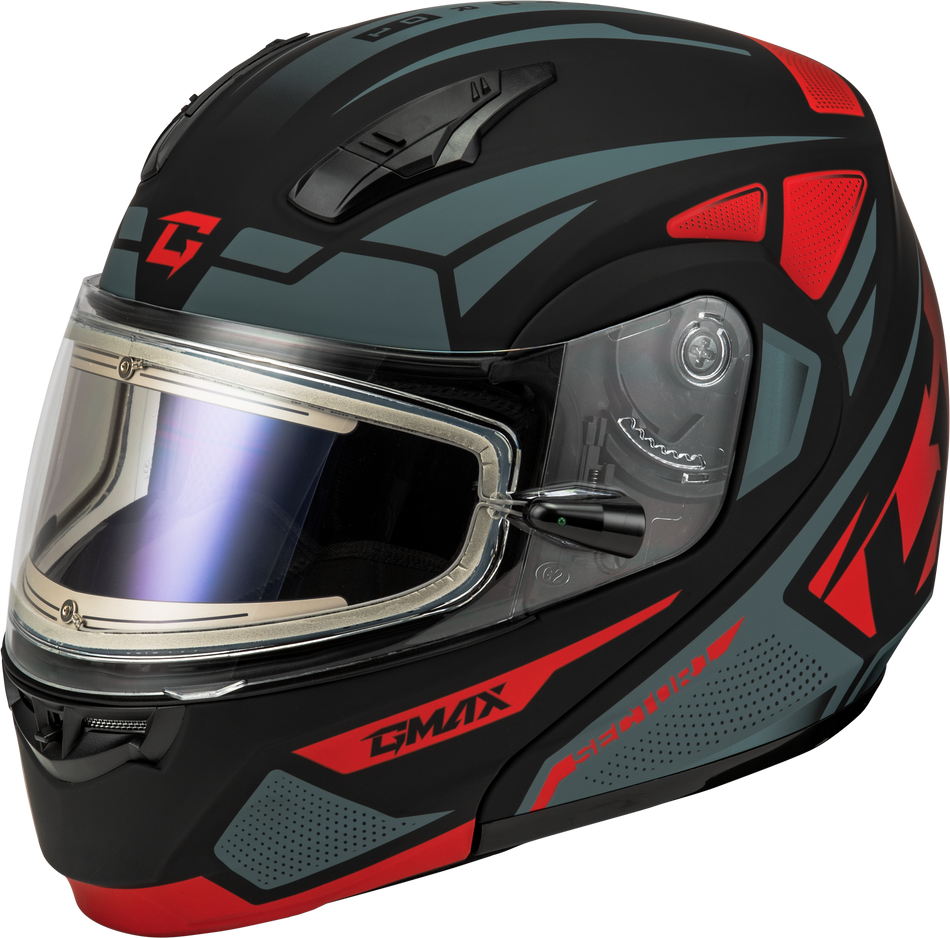 GMAX Md-04s Sector Snow Helmet W/ Electric Shield Black/Red 3x M4043159
