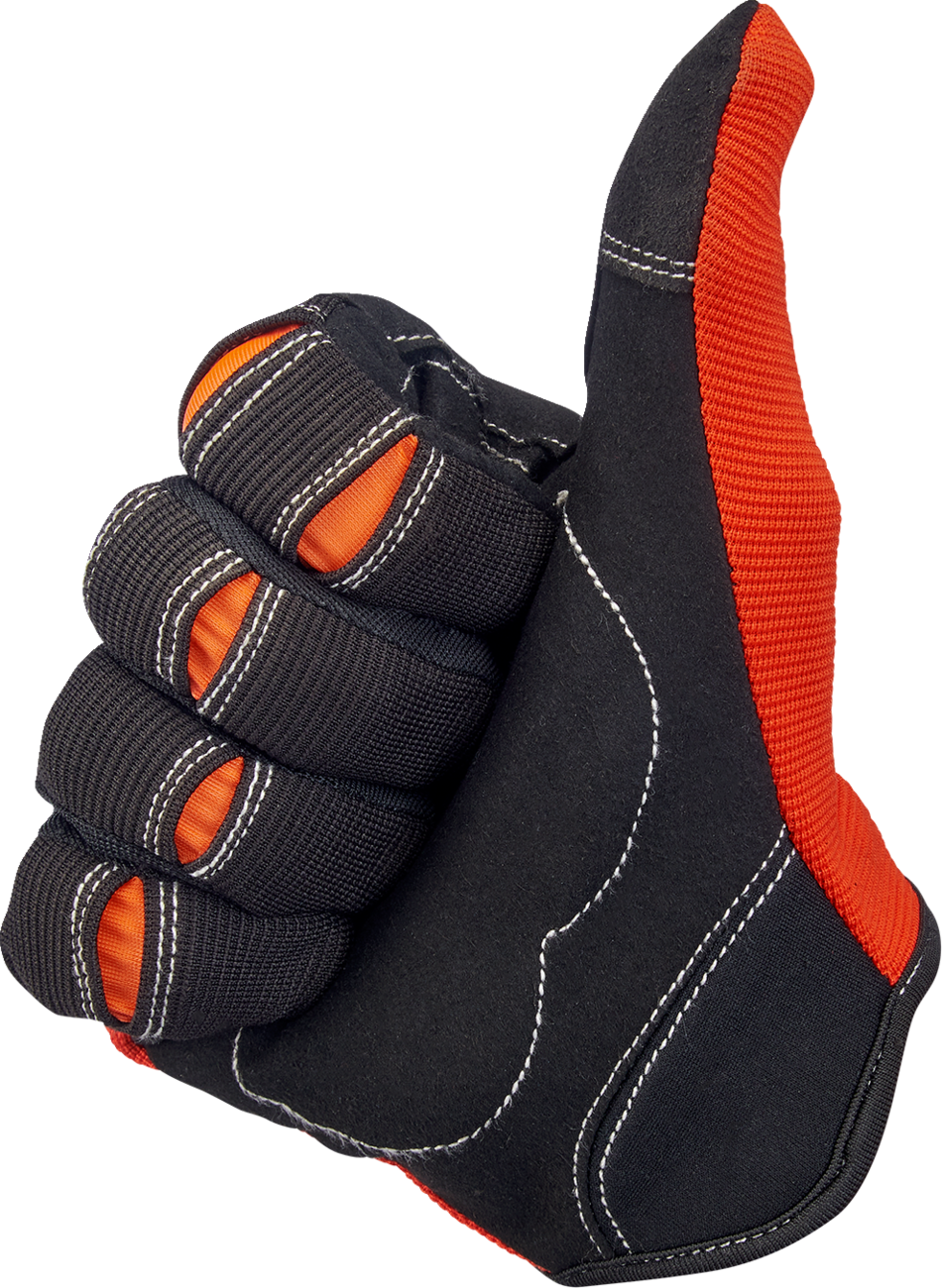 BILTWELL Moto Gloves - Orange/Black - Small 1501-0106-002