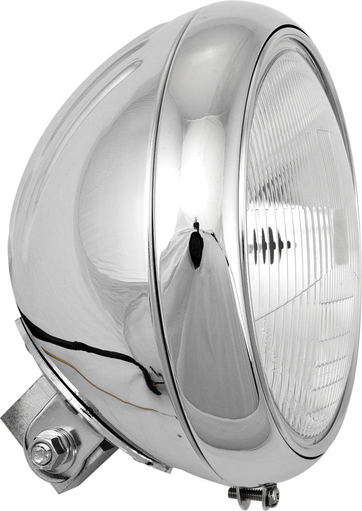 HARDDRIVE 7" Headlight 60/55w Grooved Shell Chrome L20-6084GD