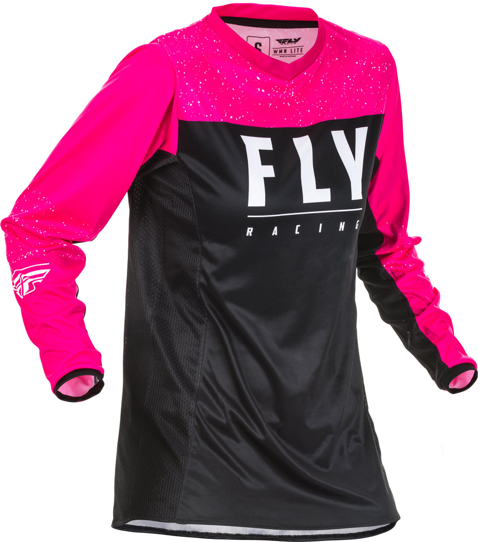 FLY RACING Women's Lite Jersey Neon Pink/Black Ym 373-626YM