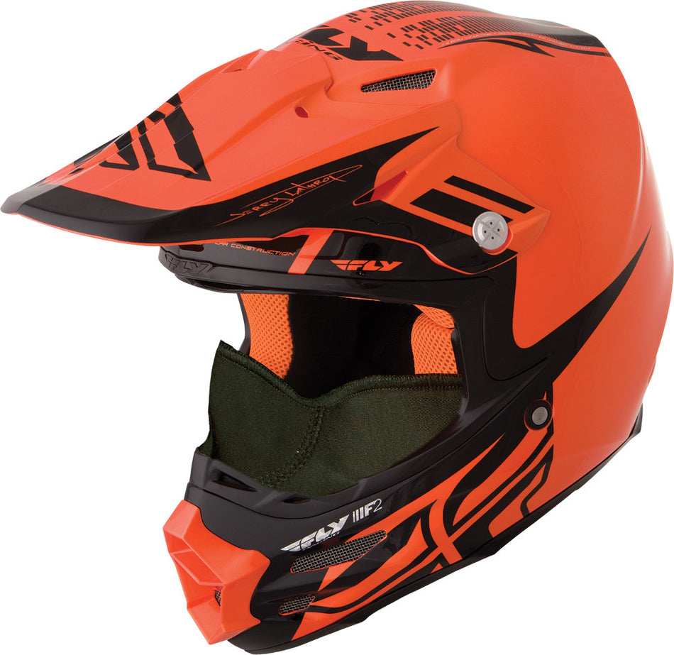 FLY RACING F2 Carbon Snow Dubstep Helmet Black/Orange 2x 73-49102X