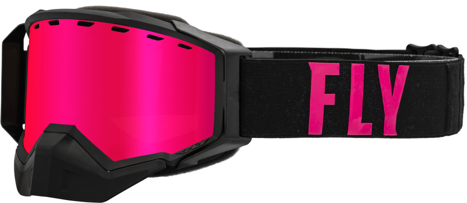 FLY RACING Zone Pro Snow Goggle Blk/Pink W/ Pink Mir/Plrzd Smoke Lens 37-50336