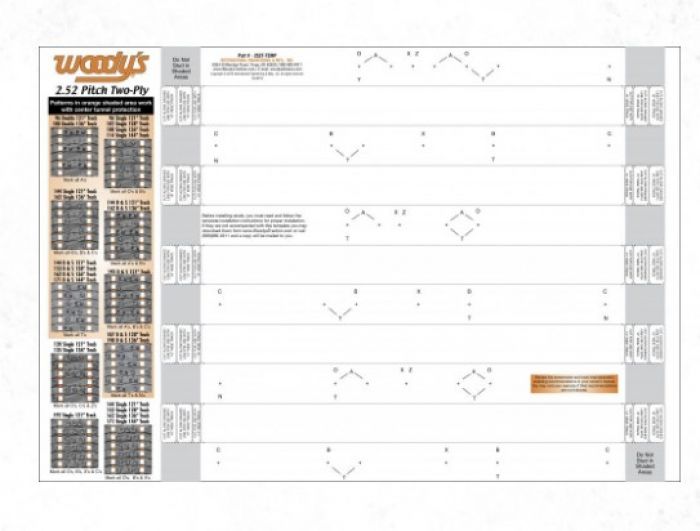 Woodys 2.52 Pitch Template Two Ply Tracks 252TTEMP