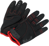 BILTWELL Motorradhandschuhe, Schwarz/Rot, Größe S, 1501-0108-002 