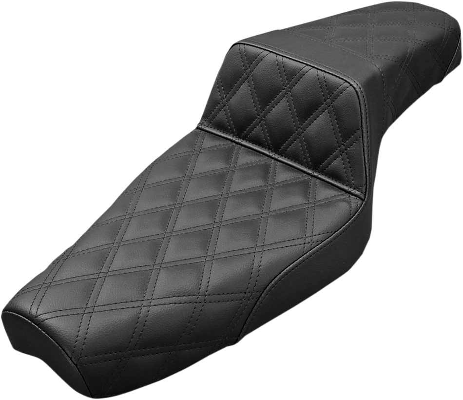 SADDLEMEN Step-Up Seat - Full Lattice Stitch - Black - XL 807-03-175
