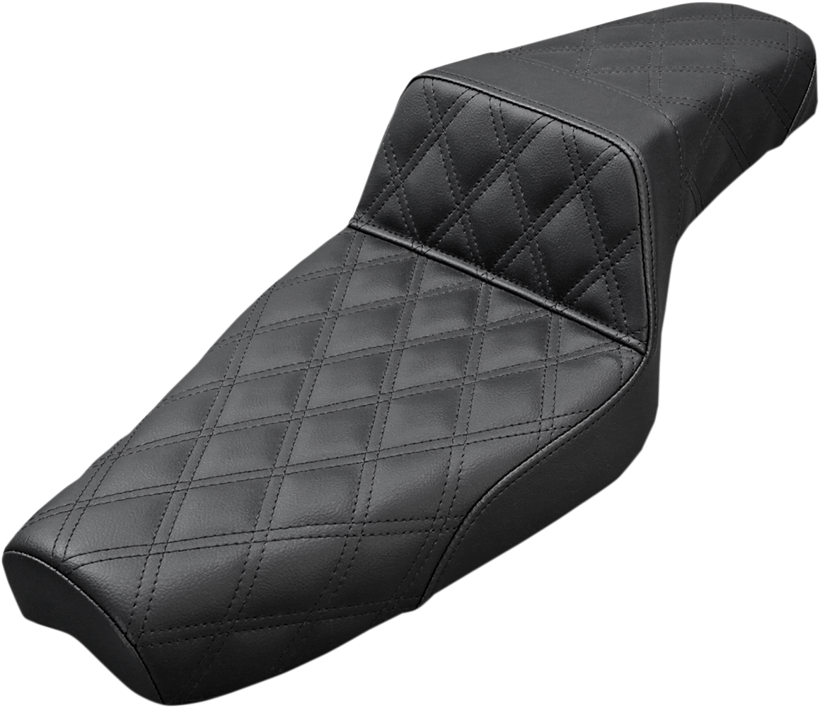 SADDLEMEN Step-Up Seat - Full Lattice Stitch - Black - XL 807-03-175