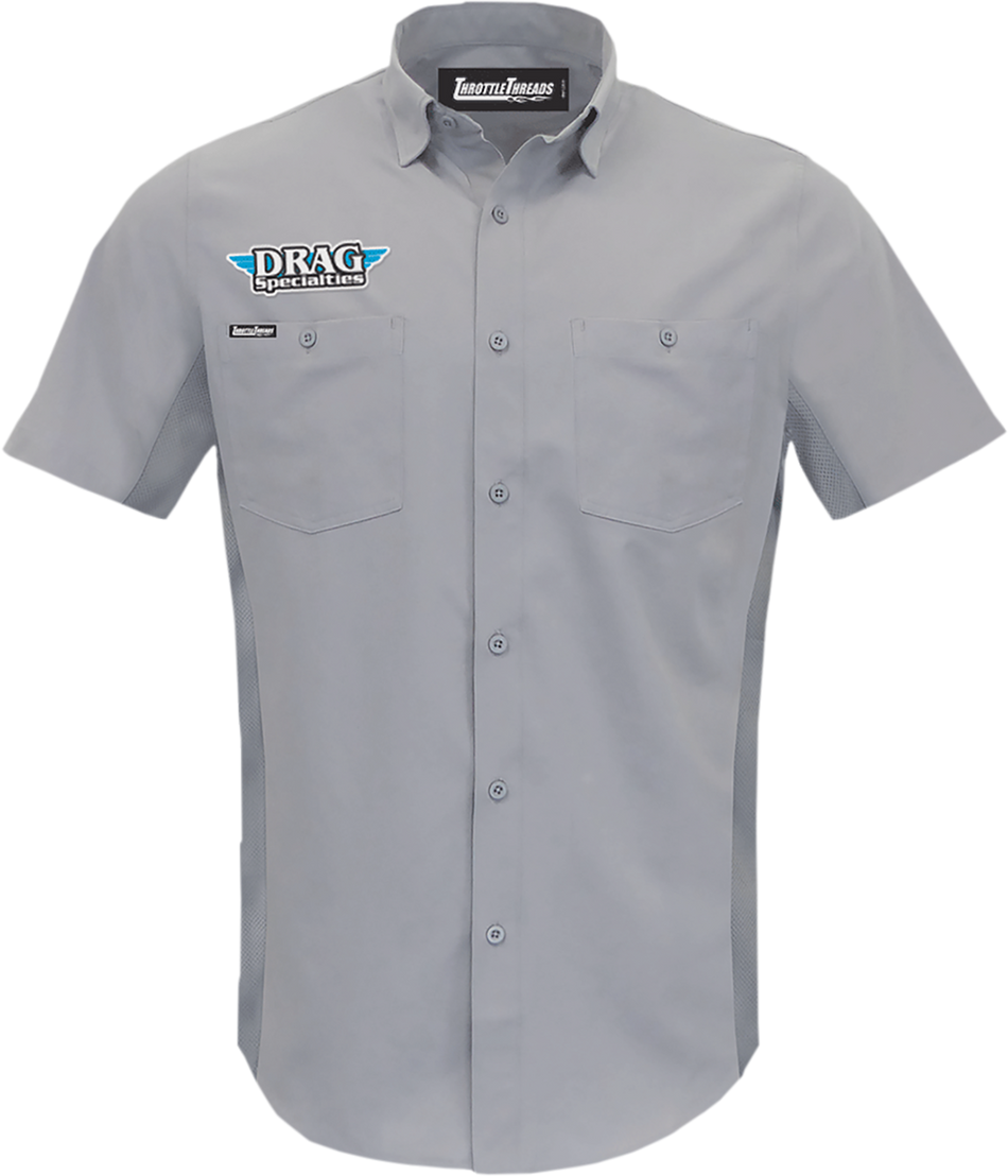 THROTTLE THREADS Drag Specialties Vented Shop Shirt - Gray - 3XL DRG31ST26GY3X