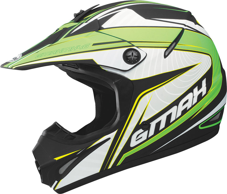 GMAX Gm-46.2y Coil Helmet Matte Black/Flo-Green Yl G3464622 TC-23F