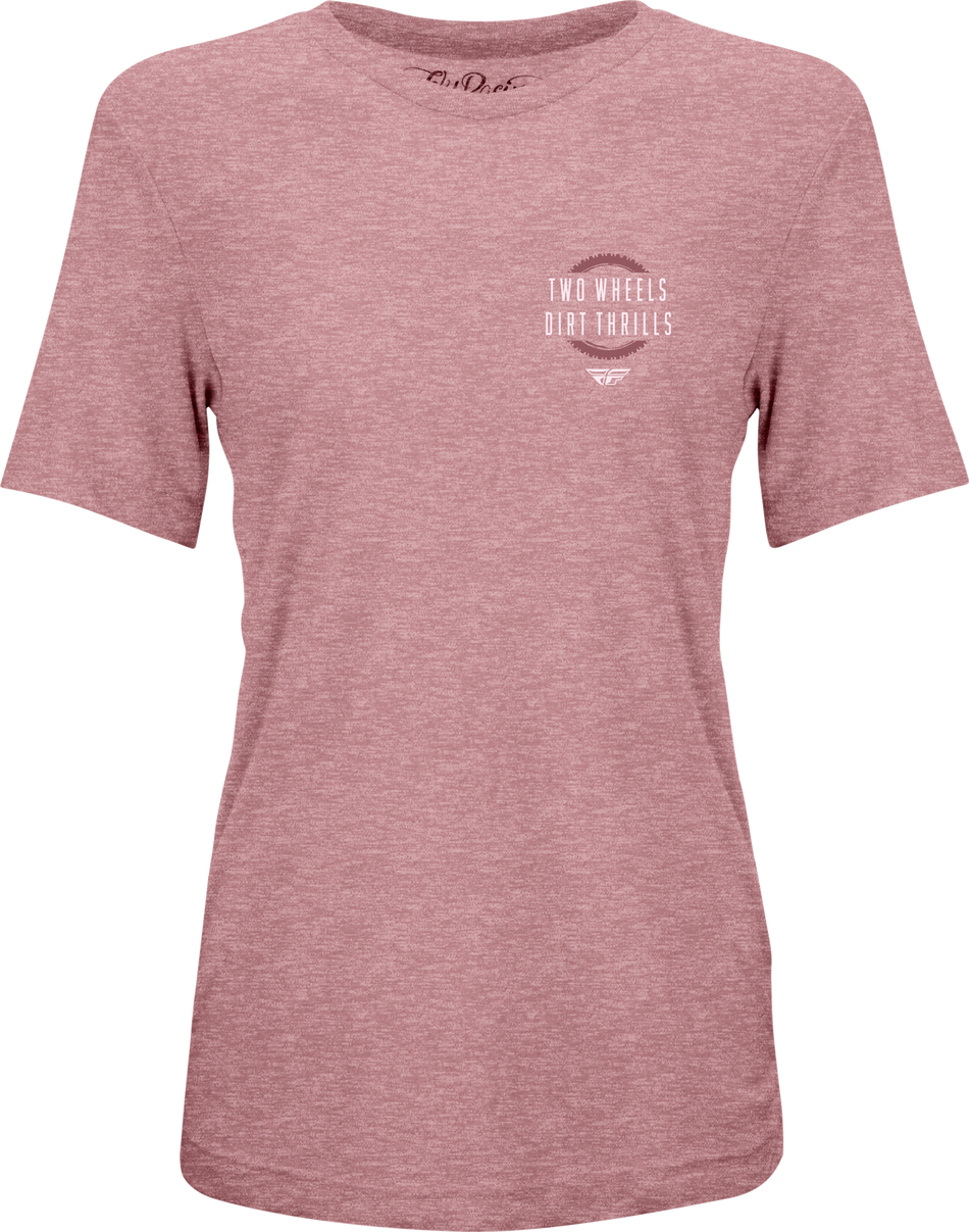 FLY RACING Women's Fly Two Wheels Tee Mauve Heather Lg 356-0062L