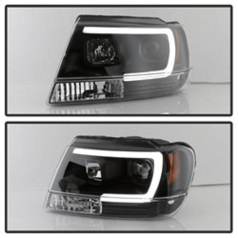 Spyder 99-04 Jeep Grand Cherokee Projector Headlights - Light Bar DRL LED - Black 5085221